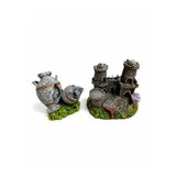 Mini Akvaryum Seti 2 Li Set- Üçlü Kule - Anfora Ikili (7 Cmx 8,5 Cm)