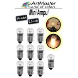 Mini Ampul 2.5 Volt 10 Adet Okul Sınıf Elektrik Devre Küçük Elektrik Deney Ampulü 2.5 Volt Deney Ampulü Küçük Boy