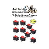 Mini Anahtar Arapuar Citcit Anahtar 10 Adet Elektrik Devresi Icin Acma Kapama Dugmesi On / Off Kirmizi Siyah Anahtar