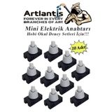 Mini Anahtar Arapuar Citcit Anahtar 10 Adet Elektrik Devresi Icin Acma Kapama Dugmesi On / Off Siyah Beyaz Anahtar