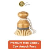 Mini Bambu Fırça Yuvarlak Sofra Temizleme Avuç İçi Mutfak Lavabosu Banyo Temizliği Tava Berber