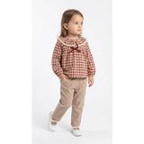 Mini Baray Ekose Gömlek Gabardin Pantolon Kız Takım 2 Li Takım (1 Yaş - 2 Yaş - 3 Yaş - 4 Yaş) - Kırmızı