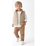 Mini Baray Gabardin Pantolon Yelek Gömlek Takım 3 Lü Takım (1 Yaş - 2 Yaş - 3 Yaş - 4 Yaş) - Beyaz