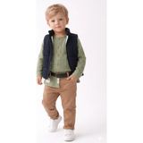 Mini Baray Gabardin Pantolon Yelek Gömlek Takım 3 Lü Takım (1 Yaş - 2 Yaş - 3 Yaş - 4 Yaş) - Yeşil