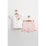 Mini Baray Müslin Kız Bebek Gömlek Seti (2-3-4-5 Yaş) %100 Pamuk - Hipoalerjenik ve Yumuşak - 4 Yaş - Açık Pembe