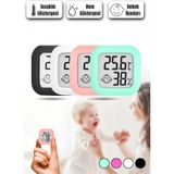 Mini Bebek Sıcaklık Nem Ölçer LCD Oda Termometre Duvara Takılabilen Masaüstü Isı Göstergesi Beyaz