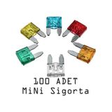 Mini Bıçak Sigorta 100 Adet Karışık 7.5 10 15 20 25 30 Amper