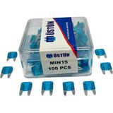 Mini Bıçak Sigorta 15 Amper 100 Adet Mini Boy Oto Sigorta 15A