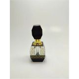 Mini Boş Cam Seyahat Parfüm Şişesi, Kolay Doldurulabilir, Altın Desenli Siyah, Çubuklu/aplikatorlu 3ml - --