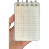 Mini Boy 7,4X10,5 Cm Spiralli Telli Kareli El Not Defteri 100 Yaprak Şeffaf Sert Kapaklı A7 Defter
