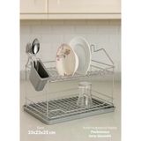 Mini Boy Bulaşıklık Tezgah Üstü Tabaklık Bpa Free Bulaşık Sepeti Krom 23X33x25