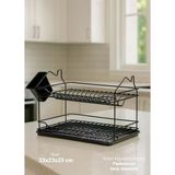 Mini Boy Bulaşıklık Tezgah Üstü Tabaklık Bpa Free Bulaşık Sepeti Siyah 23X33x25