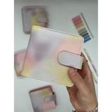 Mini Boy Sarı Pembe Tonları Mıknatıslı Pu Deri Kapaklı Sürdürülebilir Ajanda/ Planner/ Binder Defter – 160 Sayfa (Çizgisiz, Değiştirilebilir Sayfa)