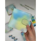 Mini Boy Sarı Yeşil Tonları Mıknatıslı Pu Deri Kapaklı Sürdürülebilir Ajanda/ Planner/ Binder Defter – 160 Sayfa (Çizgisiz, Değiştirilebilir Sayfa)
