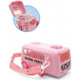 Mini Boy Silikon Gövde Pipetli Isırılmaz Tritan Su Matarası Pembe - Çok Renkli