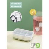 Mini Buz Kalıbı Silikon Buzluk 6 Bölmeli Kare Desenli Buz Küpü Yeşil BPA Free