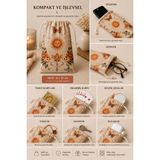 Mini Büzgülü Bez Kese - Çok Amaçlı Telefon, Gözlük, Tarot Kartı ve Makyaj Çantası (12X20 Cm)