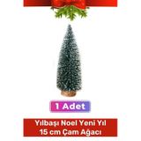 Mini Çam Masaüstü Minyatür Dekorasyon Küçük Süs Kar Yeni Yıl Noel Yapay Sedir Ağacı 15cm 1 Adet