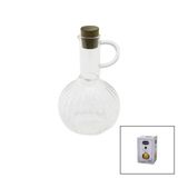 MİNİ CAM YAĞDANLIK ÇİZGİLİ DESEN 300ML AHŞAP BAMBU MANTAR TIPA (5477)