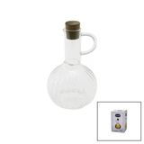 Mini Cam Yağdanlık Çizgili Desen 300ML Ahşap Bambu Mantar Tıpa BX40