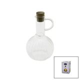Mini Cam Yağdanlık Çizgili Desen 300Ml Ahşap Bambu Mantar Tıpa Go-53-Vice