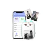 Mini Cep Yazıcı Taşınabilir Bluetooth Kablosuz Şarjlı 6 Rulo 3 Kalem Seti Hediye Mavi Yazıcı