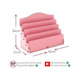 Mini Çocuk Kitaplığı 4 Raflı Ahşap Çocuk Odası Kitaplık Masaüstü Mini Kitaplık (Pembe) - Option-1 - Abanoz