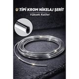 Mini Cooper 4 Metre U Tipi Geçmeli Krom Nikelaj Çıta Elkamet Parlak Oto Kapı Koruma