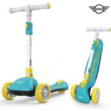 Mini Cooper Lisanslı 3 Tekerlekli Katlanabilir Ayarlanabilir Işıklı 50 kg Taşıma Kapasiteli Scooter Yeşil - Yeşil - Sarı