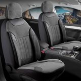 Mini Cooper SD Uyumlu Lüx Deri Detaylı Keten Oto Koltuk Kılıfı Ön Arka Takım Edition Serisi FÜME