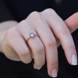 Mini Damla Elmas Montür Rose Gold Gümüş Yüzük