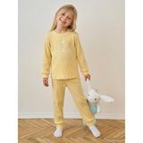Mini Damla Minidamla Gülen Yüz Baskılı 1-7 Yaş Pijama Takımı - Sarı - 1 - 2 Yaş