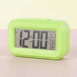 Mini Dijital Masa Saati Ve Çalar Saat – Lcd Ekranlı, Tarih Ve Sıcaklık Göstergeli Alarm Saati 9 × 4,5 Cm - Yeşil