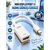 Mini Dısplayport To HDMI Dönüştürücü 4K Görüntü Aktarım Adaptörü
