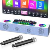Mini Dj Ses Mikseri Canlı Yayın Ses Kartı Controller Dj Setup Başlangıç Karaoke Çift Kablosuz Mikrofon Hoparlör