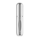 Mini Doldurulabilir Parfüm Şişesi – Taşınabilir Seyahat Boy Atomizer Cep Sprey Seti, Pompalı Dolum Kabı, Kompakt, Sızdırmaz ve Dayanıklı Tasarım (Modern, Gümüş)
