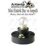 Mini Duy Ve Mini Ampul 1 Adet Elektrik Deney Duyu Ve Ampulü 2.5 V Amup Yuvası Devre Proje Etkinlik Okul Sınıf