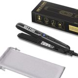 Mini düz demir, MELYDO 1,8 cm seramik küçük saç düzleştirici, kısa saçlar için düz ütüler, hafif bukleler ve patlamalar, taşınabilir seyahat mini saç düzleştirici, çift voltajlı (Siyah)