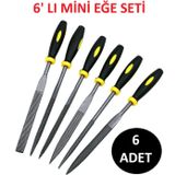 Mini Eğe Seti Çelik Törpü Takımı 6 Parça Ahşap Set Üçgen Kare Düz Yuvarlak Çok Amaçlı Hobi Set
