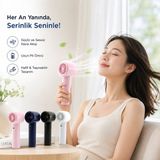 Mini El Fanı Renki Ayarlanabilir Hız Ayarı Dijital Gösterge Fan - Vantilatör 5W WX-638 Her - Renkli