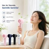 Mini El Fanı Renki Ayarlanabilir Hız Ayarı Dijital Gösterge Fan - Vantilatör 5W Wx-638 Herhangi Bir Renk Gönderilir Bx40