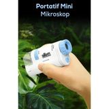Mini El Mikroskobu Portatif Taşınabilir LED Işıklı Ayarlanabilir El Mikroskobu - Beyaz