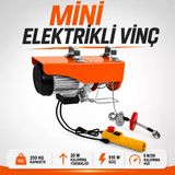 Mini Elektrikli Vinç Caraskal 125/250 Kg 510 Watt 20 Metre Çelik Halatlı Yük Kaldırma Makinesi