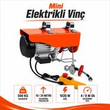 Mini Elektrikli Vinç Caraskal 250/500 Kg 1020 Watt 20 Metre Çelik Halatlı Yük Kaldırma Makinesi