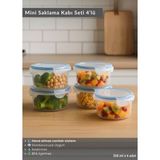 Mini Erzak Saklama Kabı Seti 4'lü Bpa Free Gıda Kutusu Bpa Free Hava Almaz 350 ml