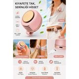 Mini Fan Taşınabilir USB Şarjlı Klipsli Yaka Fanı Portatif Sessiz El Vantilatörü Bel Çanta Gömlek Askılı Kullanım Serinletici Soğutucu Fan - Pembe