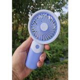 Mini Fan Usb Şarjlı Mini El Fanı Taşınabilir Vantilatör 3 Kademeli Sessiz Fan Telefon Tutucu Mavi Re