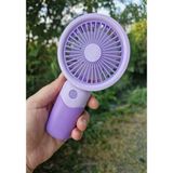 Mini Fan Usb Şarjlı Mini El Fanı Taşınabilir Vantilatör 3 Kademeli Sessiz Fan Telefon Tutucu Mor Ren