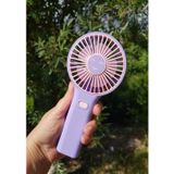 Mini Fan Usb Şarjlı Sessiz El Vantilatör Telefon Standlı 3 Kademe Mor