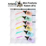 Mini Fosforlu Kalem 1 Paket 6 Renk Sevimli Mini İşaret Kalemi 6 Lı Fosforlu Kalem